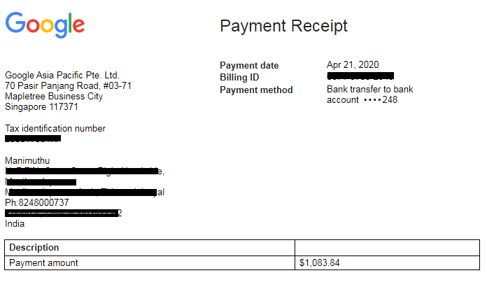 Adsense earning Proof March-20